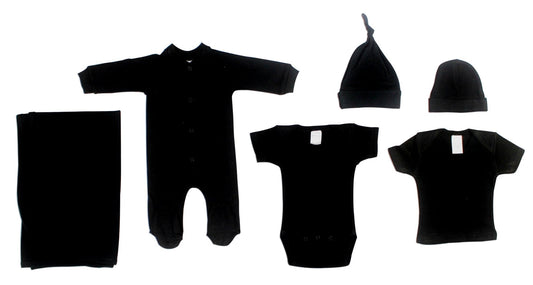 Black 6 Piece Layette Set - HT SHOP