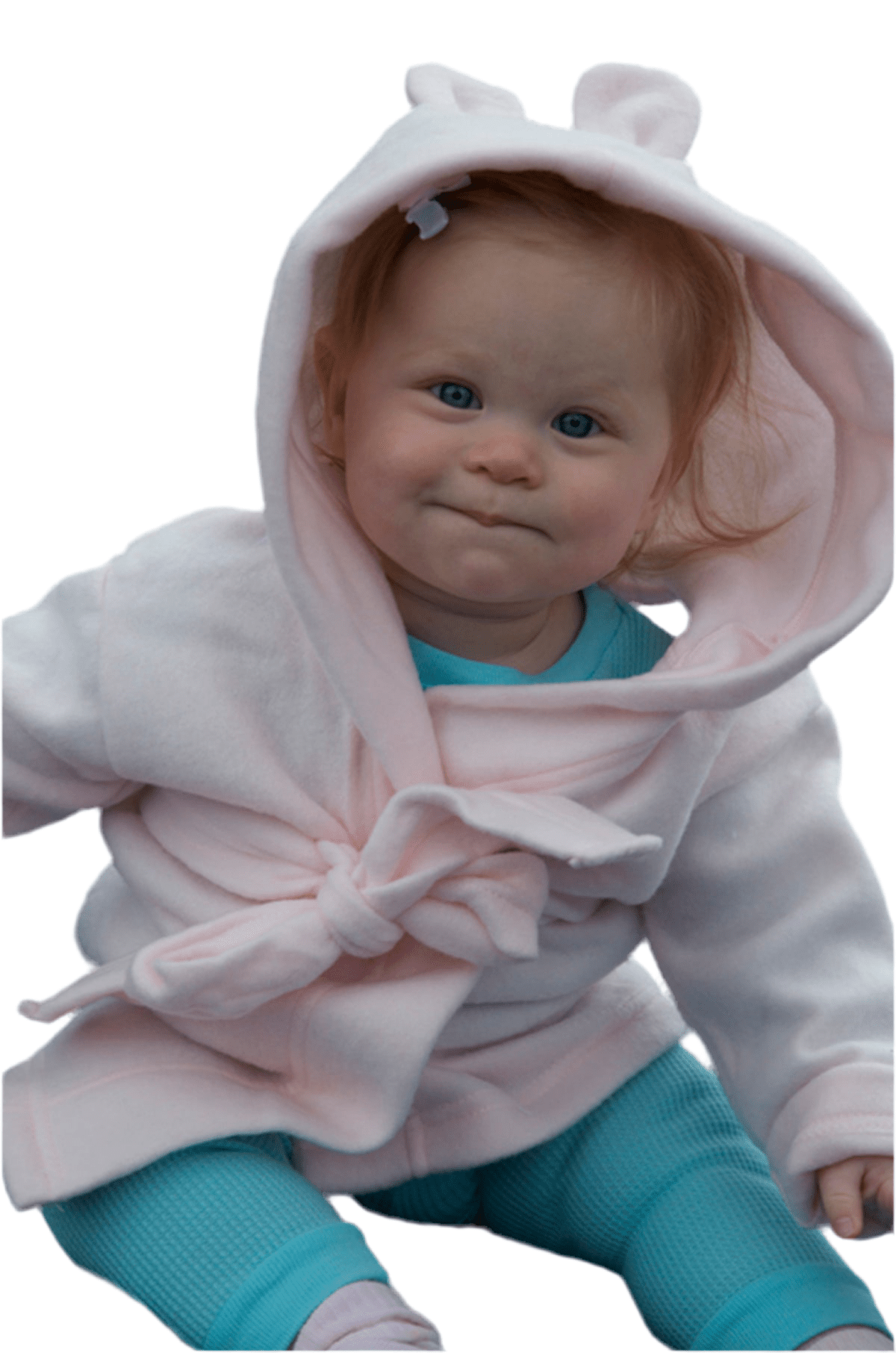 Fleece Robe With Hoodie Blue - HT SHOP