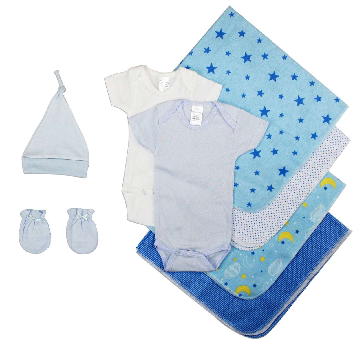 Newborn Baby Boy 8 - Piece Layette Set | Baby Shower Gift Essentials - HT SHOP