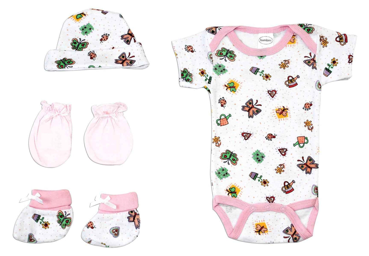 Newborn Baby Girls 4 Pc Layette Baby Shower Gift - HT SHOP