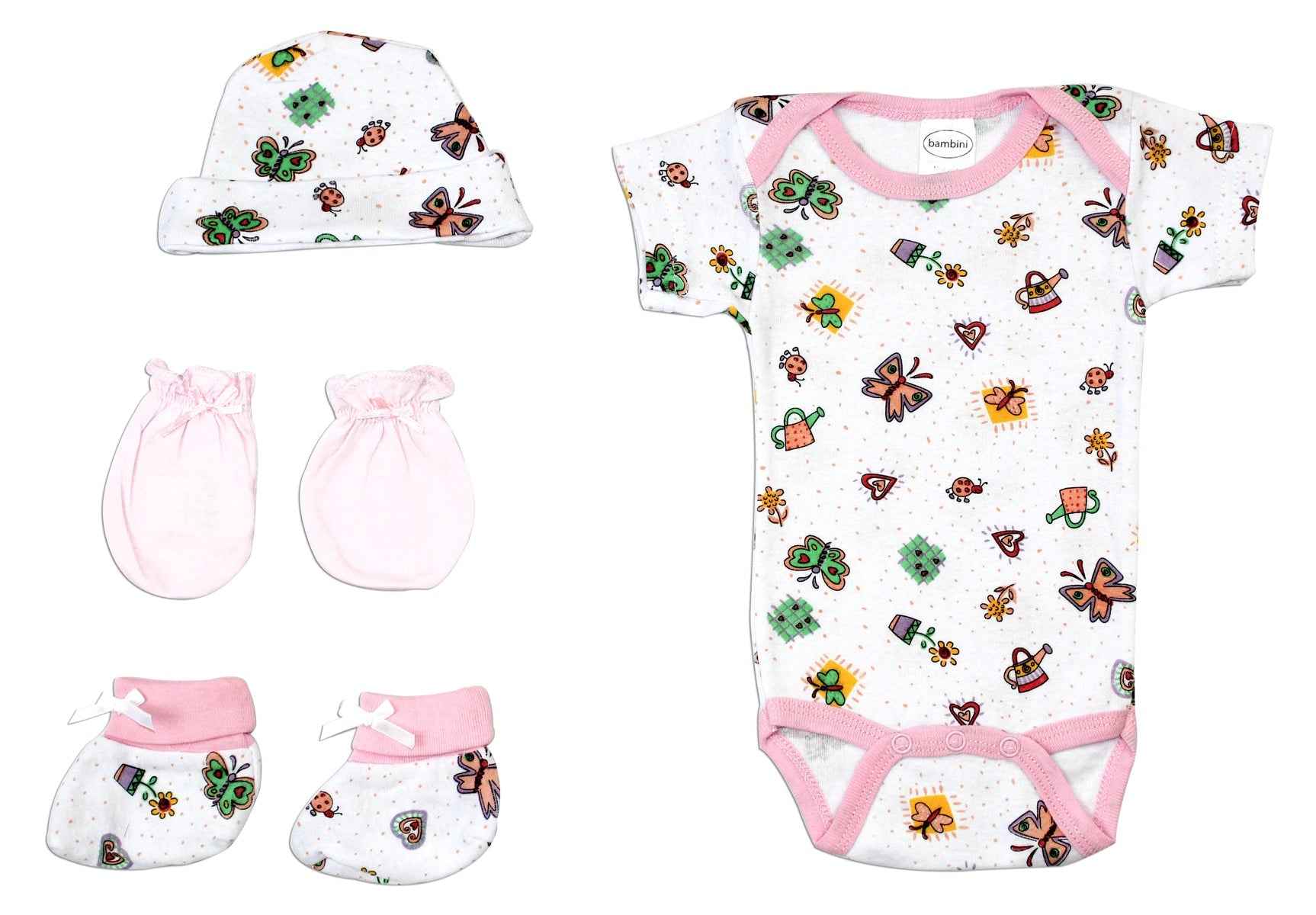 Newborn Baby Girls 4 Pc Layette Baby Shower Gift - HT SHOP