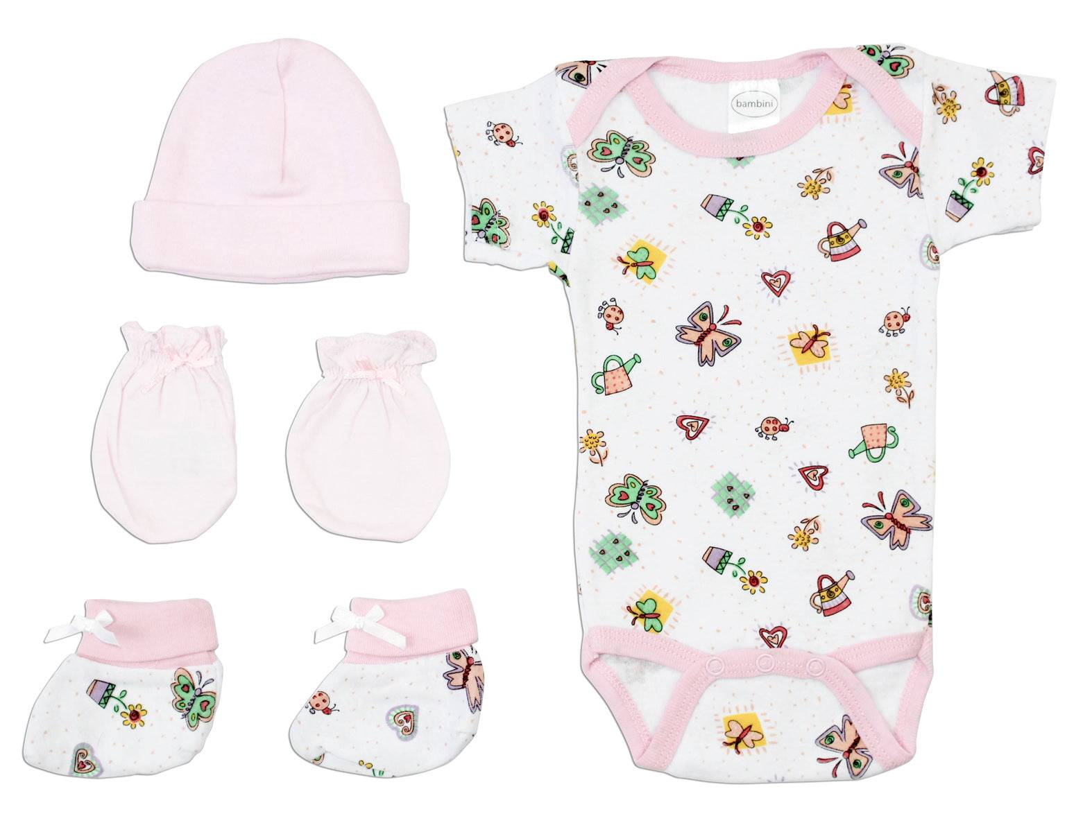 Newborn Baby Girls 4 Pc Layette Baby Shower Gift - HT SHOP