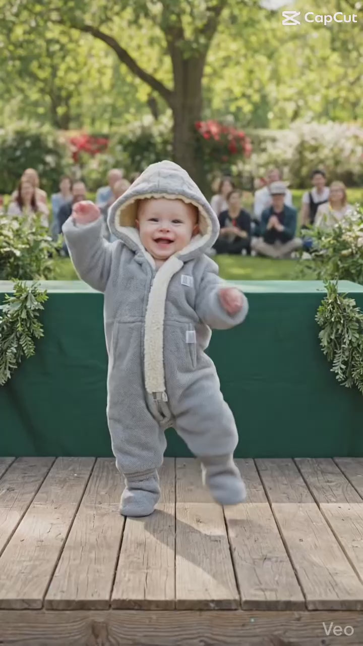 Smart Cuddly Jumpsuit + Bib (Gray) | Soft Baby Outfit for Everyday & Sleep